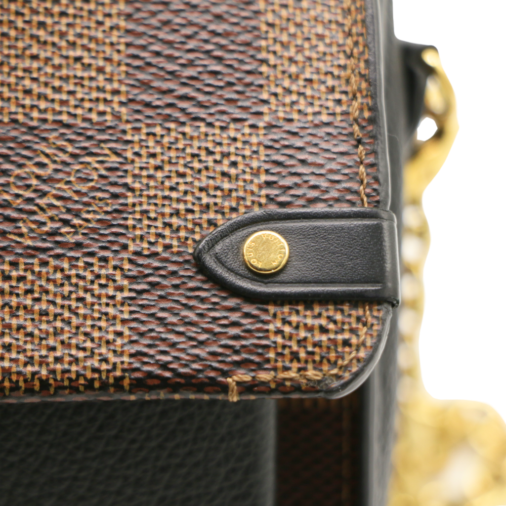 Louis Vuitton Vavin Black Damier Ebene Chain Wallet Bag
