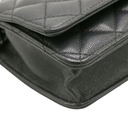 Chanel Caviar Wallet on Chain Black Silver Hardware