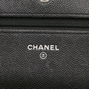 Chanel Caviar Wallet on Chain Black Silver Hardware