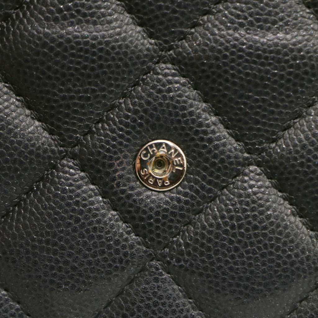 Chanel Caviar Wallet on Chain Black Silver Hardware