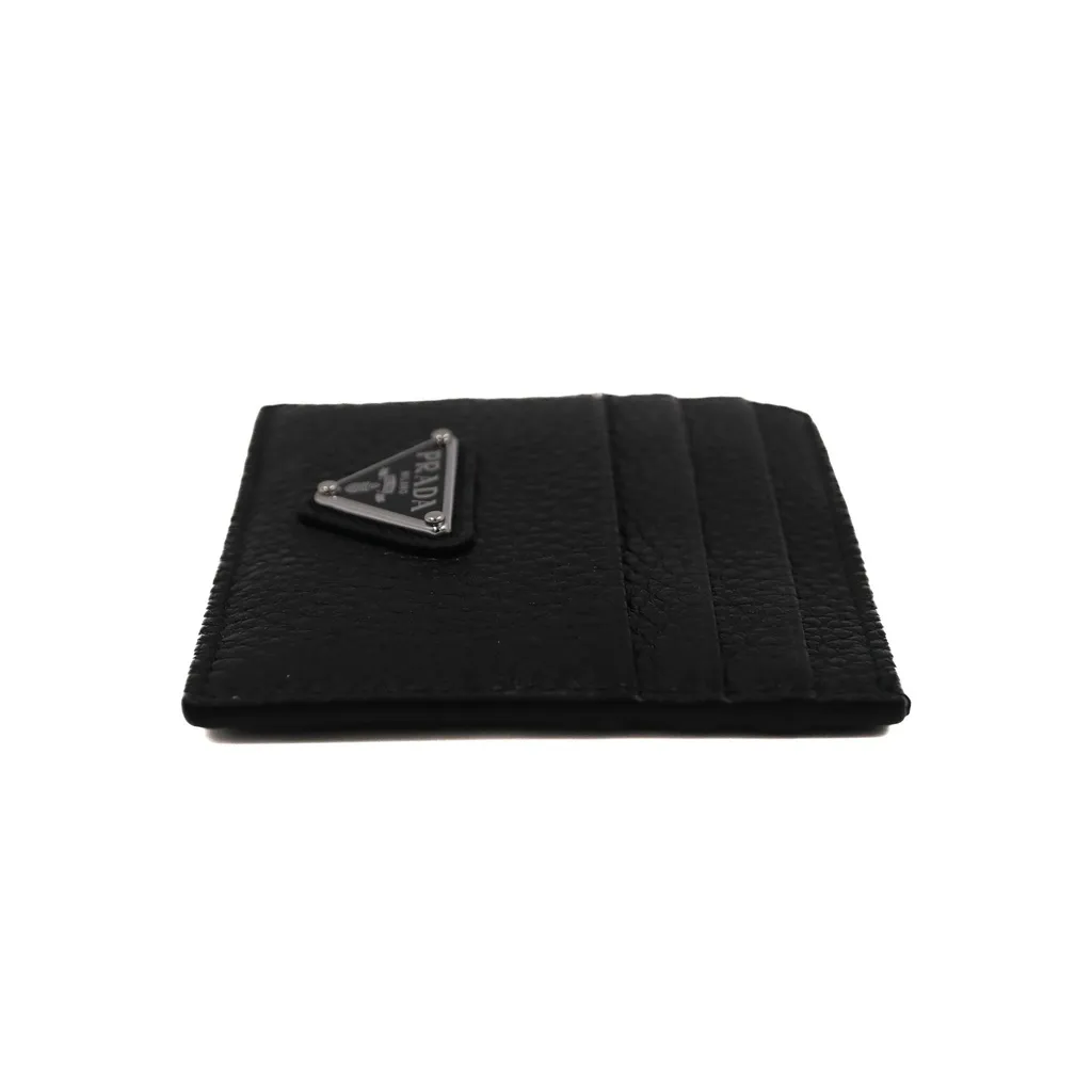 Prada Soft Leather Triangle Logo Cardholder Black (1).webp