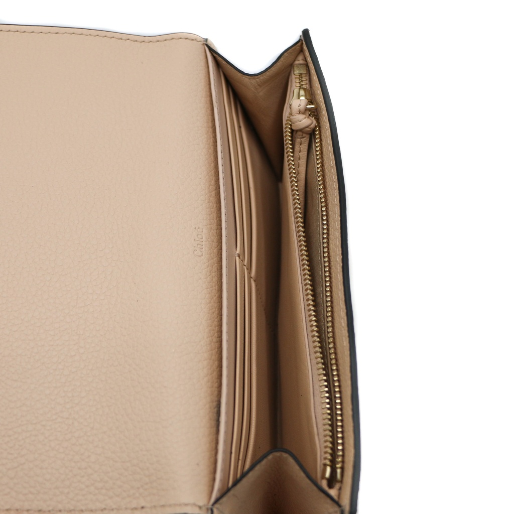 Chloe Alphabet Long Flap Wallet Blue 012311065