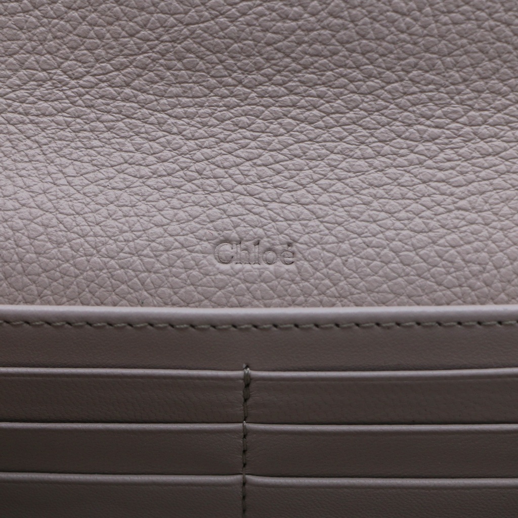 Chloe-11361 Chloe Alphabet Long Flap Wallet Light Grey 022311065