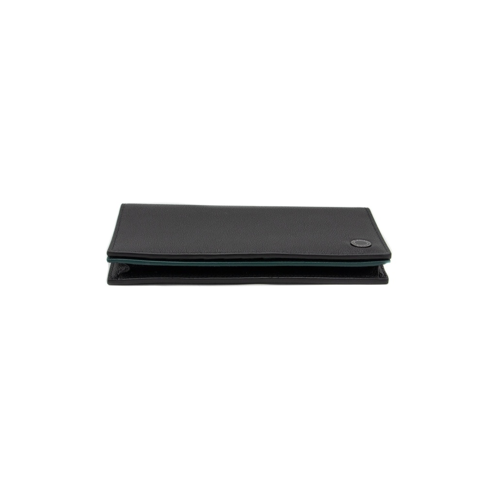 BVLGARI/Bulgari - 8640 Bifold Black Calf Leather Wallet