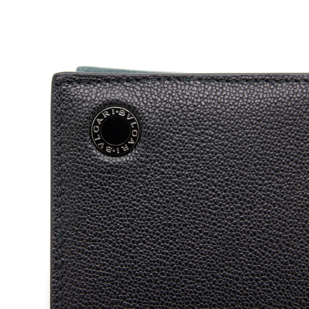 BVLGARI/Bulgari - 8640 Bifold Black Calf Leather Wallet