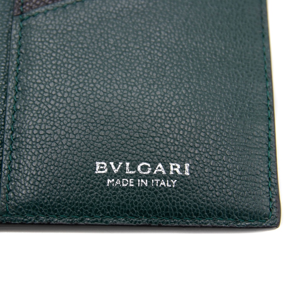 BVLGARI/Bulgari - 8640 Bifold Black Calf Leather Wallet