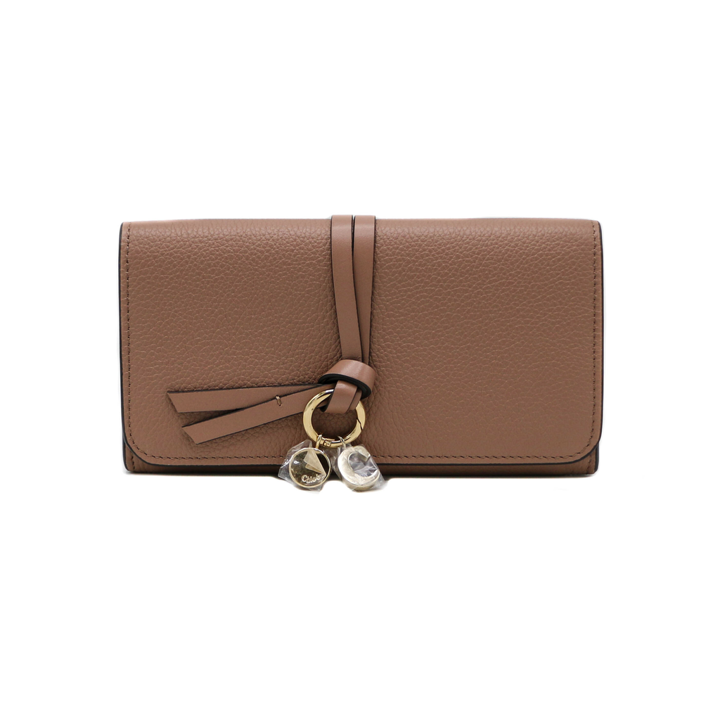 Chloe-11374 Alphabet Long Flap Wallet Dusty Pink