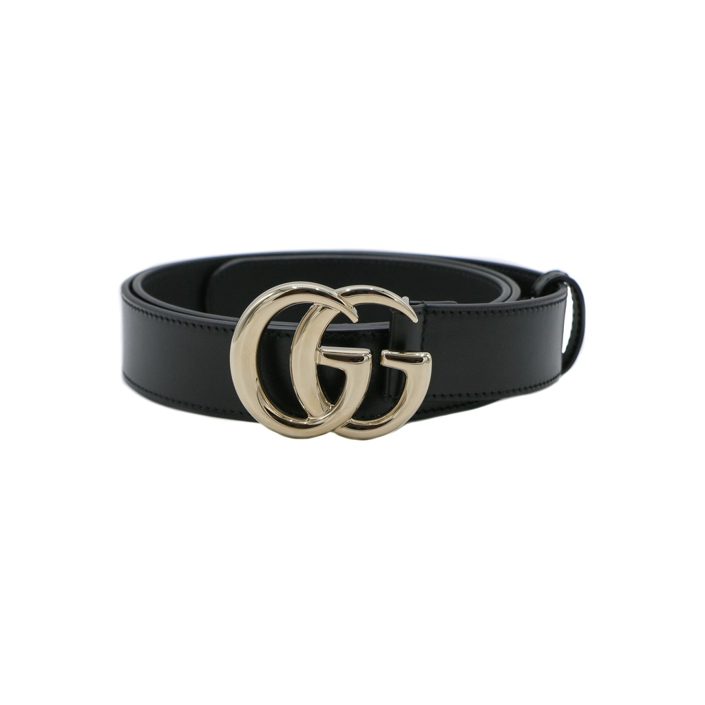 [Gucci-11961] Gucci Black Belt With Silver Buckle 95 38 795638