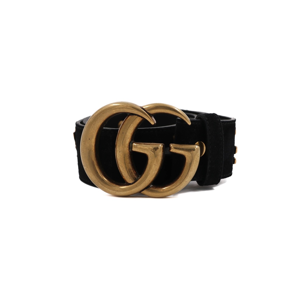 [Gucci-13635] Gucci Leather Belt With Double G Buckle Size 65 26 409416