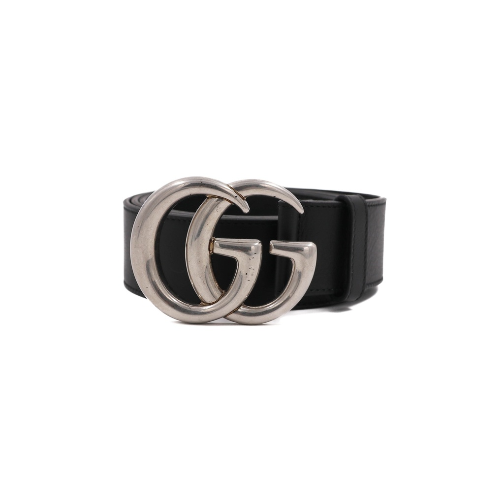 [Gucci-13873] Gucci Belt Men's Gold Double G Buckle Black 397660 Size 105 42