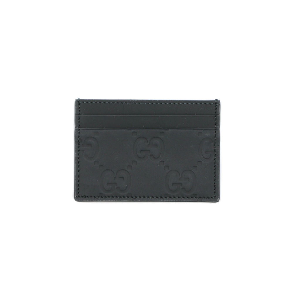 [Gucci-14040] Gucci GG Rubber-Effect Card Case Black 771315