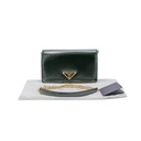 Prada Plain Black Leather Gold Chain Crossbody Bag