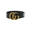Gucci GG Marmont Leather Black Belt with Shiny Buckle 95 406831
