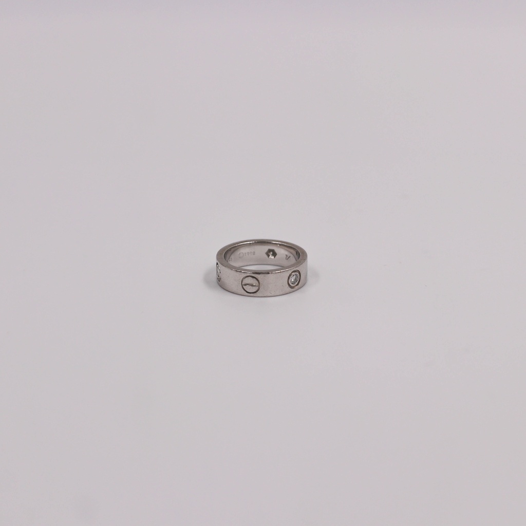 Cartier Love half diamond rings 750(WG) 7.9g 50 Strong dent