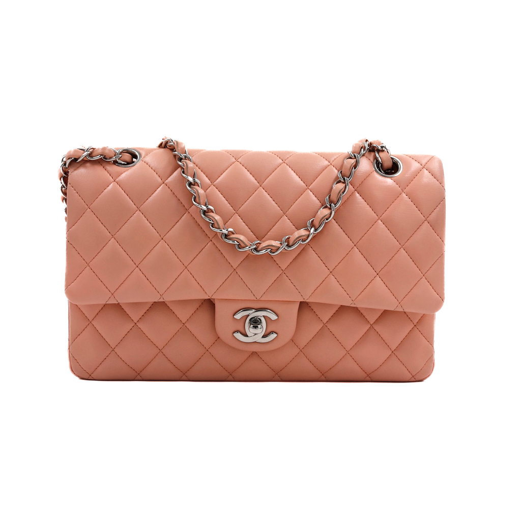 Chanel Lambskin Medium Classic Double Flap Pink