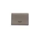 Prada Small Leather Embossed Logo White Wallet 1MV204