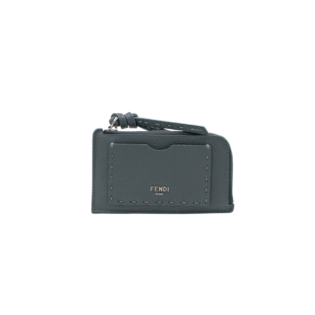 [Fendi-15581] Fendi Peekaboo Blue Selleria Card Holder