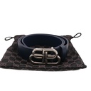 Balenciaga BB Leather Belt Silver-Tone Hardware In Size 90