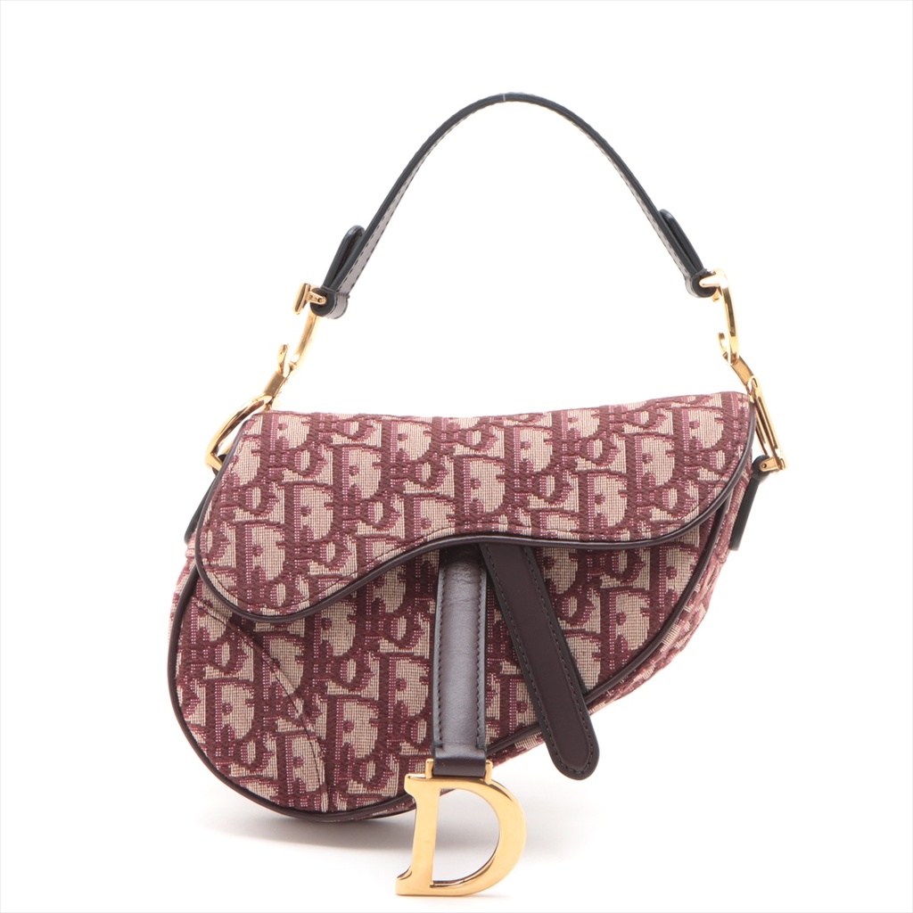 Christian Dior Oblique Saddle Bag Bordeaux