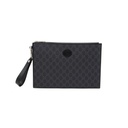 Gucci Supreme Zip Wristlet Black Pouch 672953
