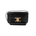Celine Triomphe Rectangular Shoulder Bag In Black Smooth Calfskin Leather