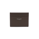 Saint Laurent Pebble-Grain Leather Cardholder Grey