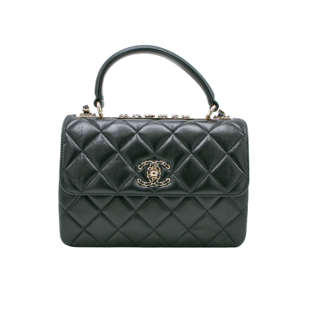 Chanel Black Quilted Leather Small Trendy CC Top Handle Bag