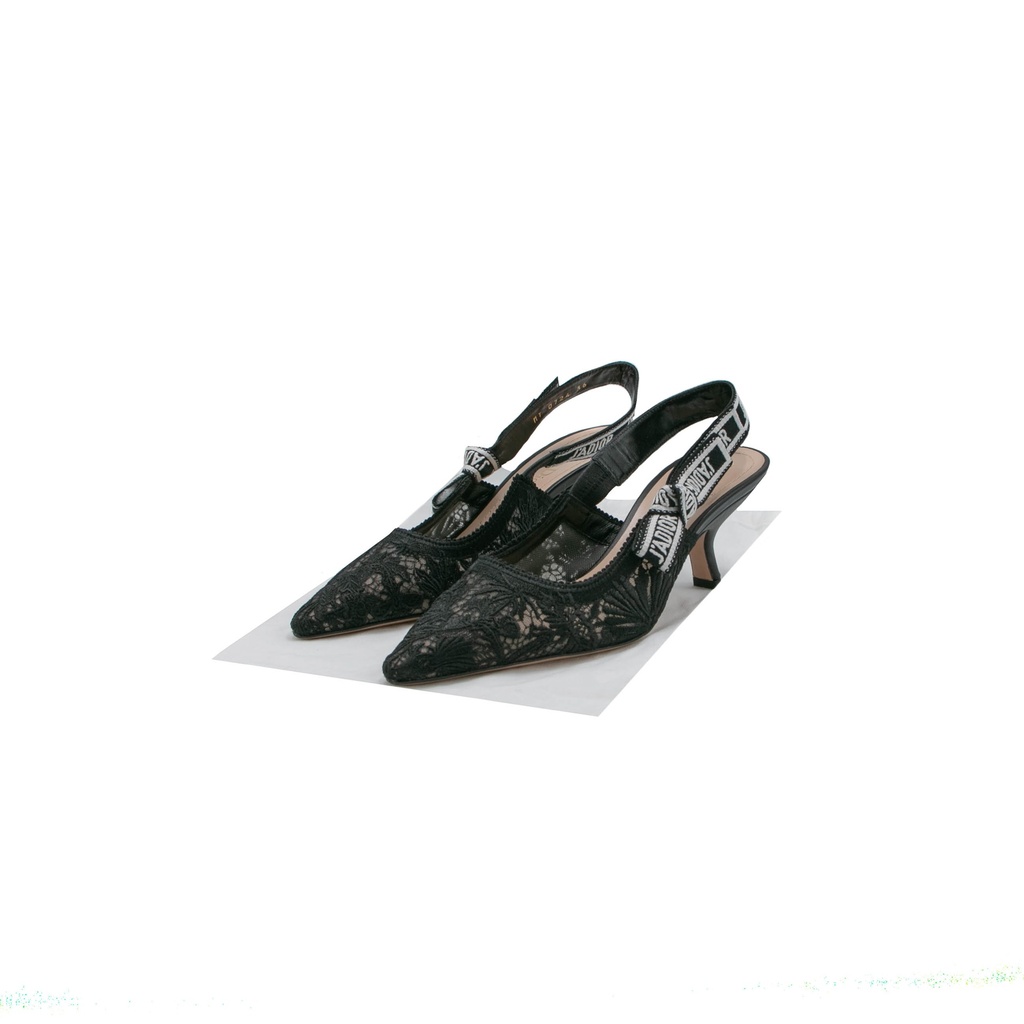 Christian Dior J'Adior Slingback Pump Black Short Heel Size 38