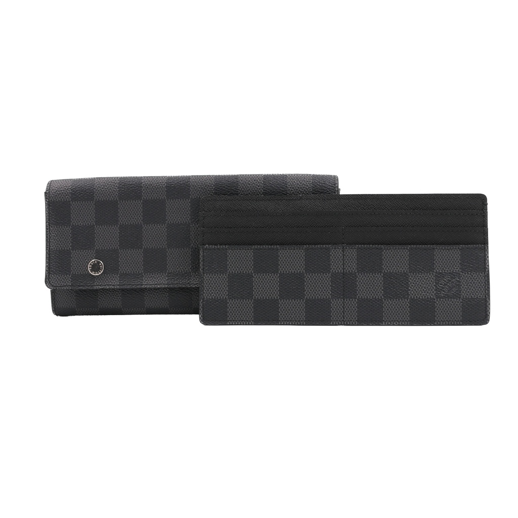 [Louis-Vuitton-17090] Louis Vuitton Damier Graphite Long Flap Wallet