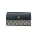 Gucci GG Marmont Leather Continental Wallet Brown and Blue 456116