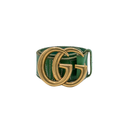 Gucci Belt With Bamboo Buckle In Green and Beige 699954 In Size 75 30