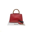 Gucci Nymphaea Bamboo Shoulder Hand Bag Red