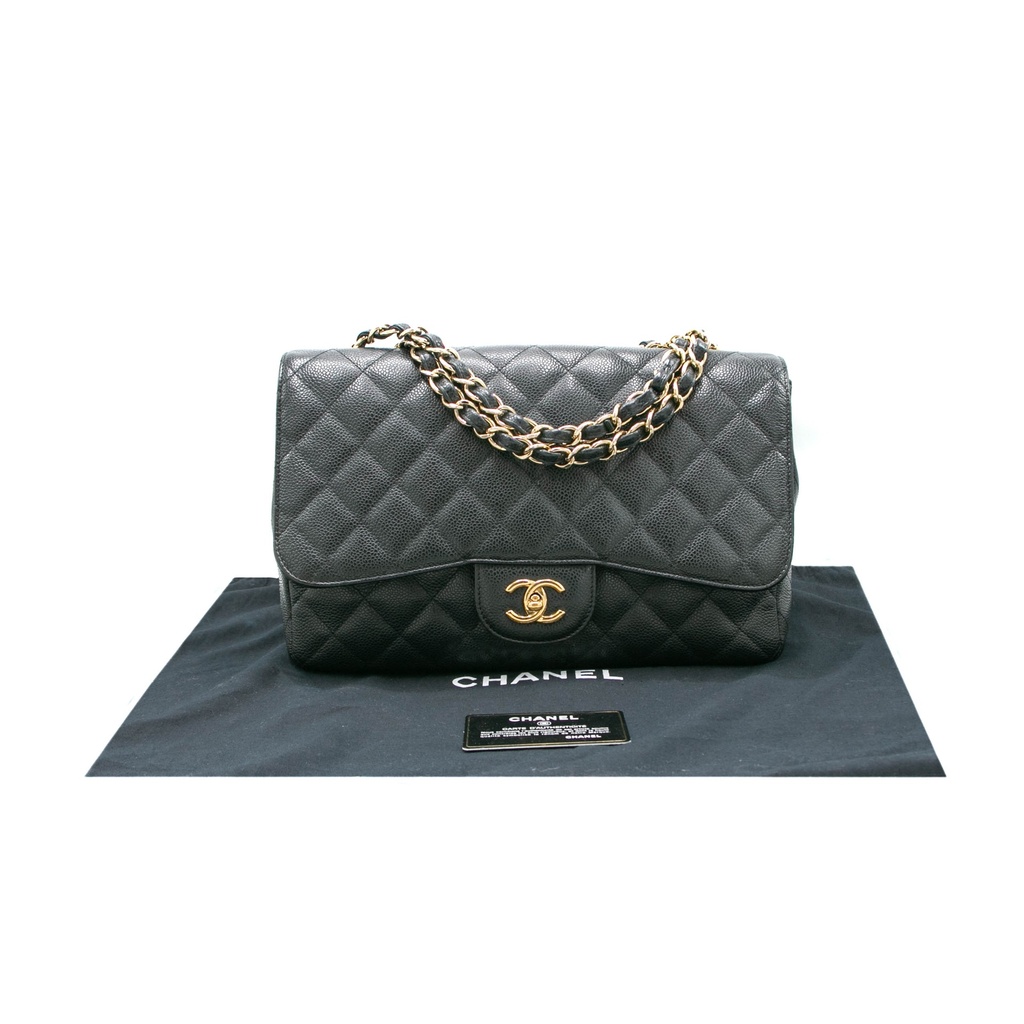 Chanel Jumbo Classic Double Flap Caviar Leather Black