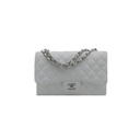 Chanel Quilted Caviar Skin Classic Single Flap Jumbo White