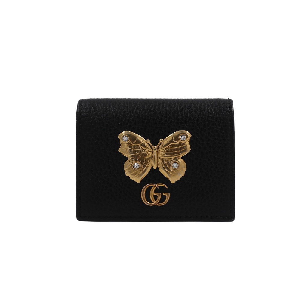 [Gucci-18259] Gucci GG Marmont Butterfly Card Case Wallet