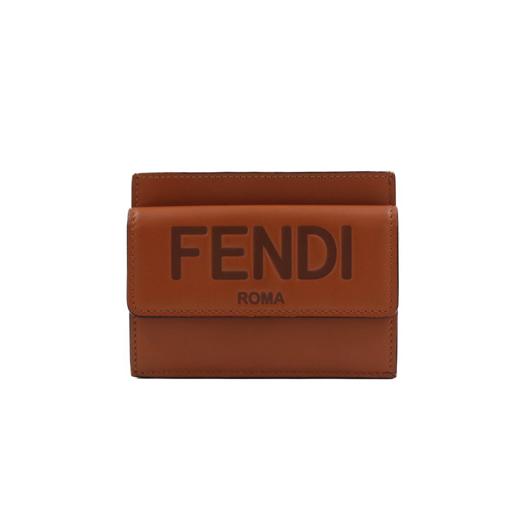Fendi Roma Brown Leather Card Holder