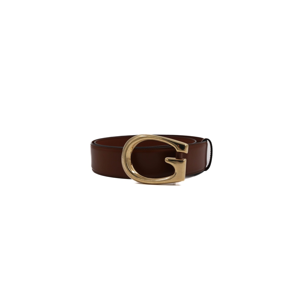 [Gucci-18360] Gucci Wide Belt In Brown Leather 655367 In Size 85 034
