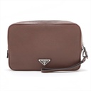 Prada Leather Brown Clutch 2VF007