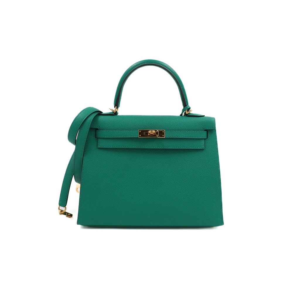 Hermes Kelly 25 Epsom Gold Hardware Green Year 2021 Like New