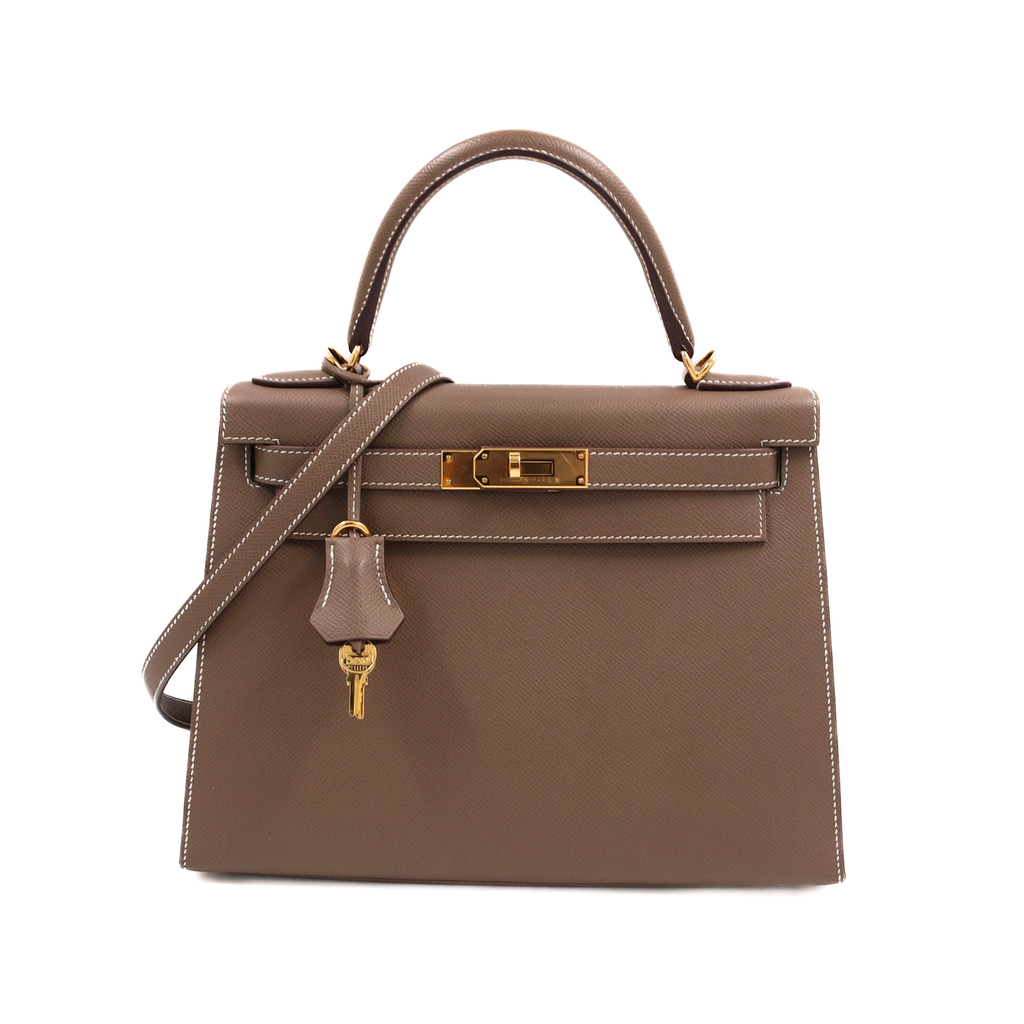 Hermes Kelly 28 Epsom Gold Hardware Brown Year 2020 Like New
