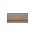 Gucci GG Marmont Leather Continental Wallet Beige and Pink 456116