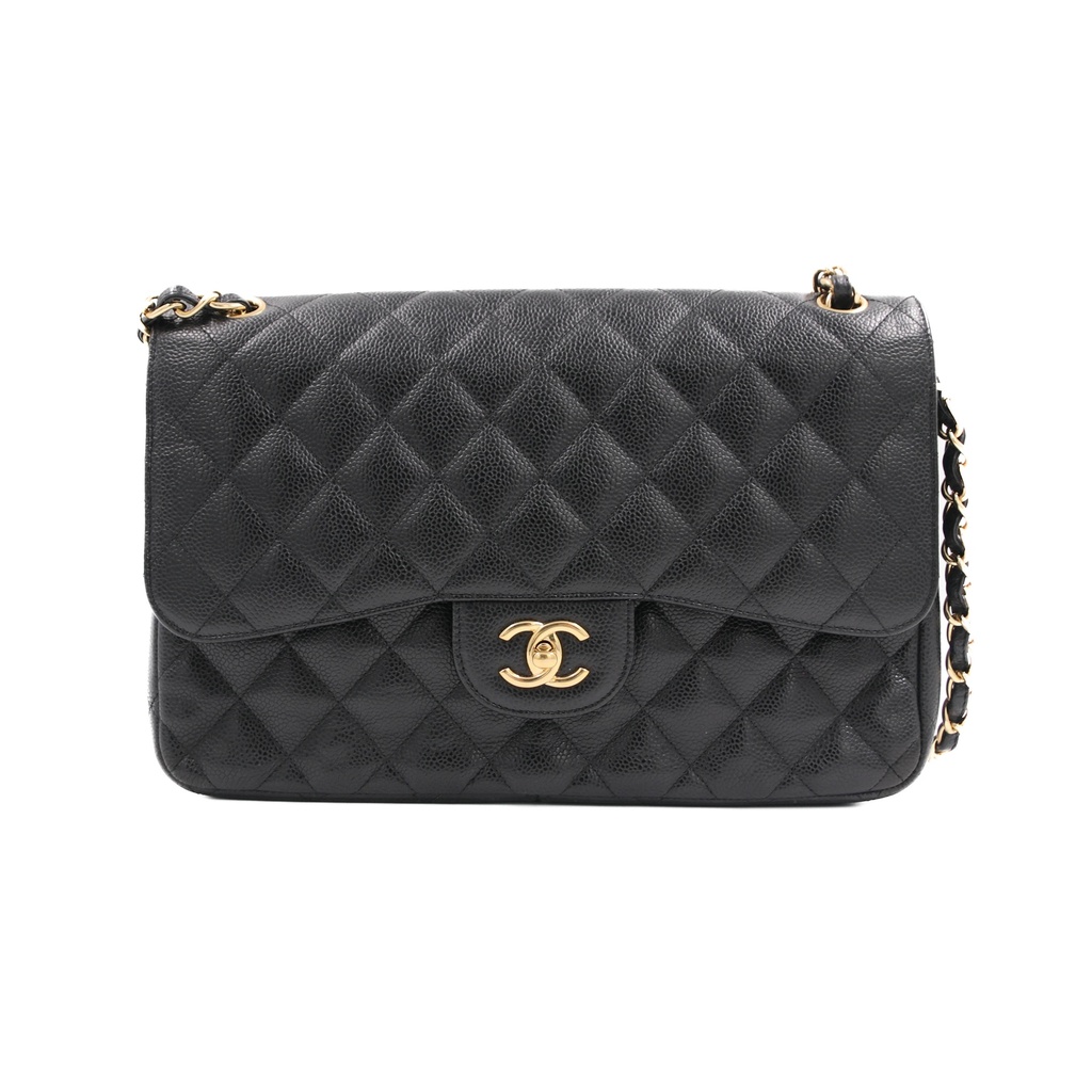 Chanel Black Caviar Jumbo Classic Double Flap Bag
