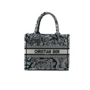 Christian Dior Canvas Embroidered Small Dioriviera Toile De Jouy Book Tote Blue