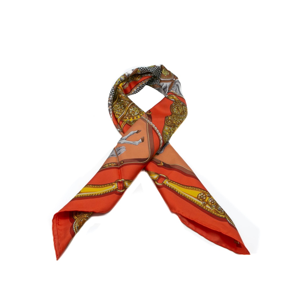 Gucci Orange Silk Scarf 590472 In Size 90x90