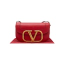 Valentino Garavani Supervee Leather Medium Red Crossbody Bag 