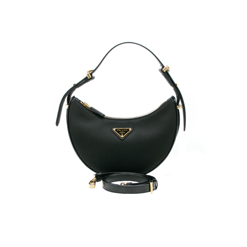 Prada Arque Re-Nylon and Brushed Leather Shoulder Bag