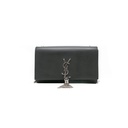 Saint Laurent Smooth Calfskin Medium Monogram Kate Tassel Satchel Black