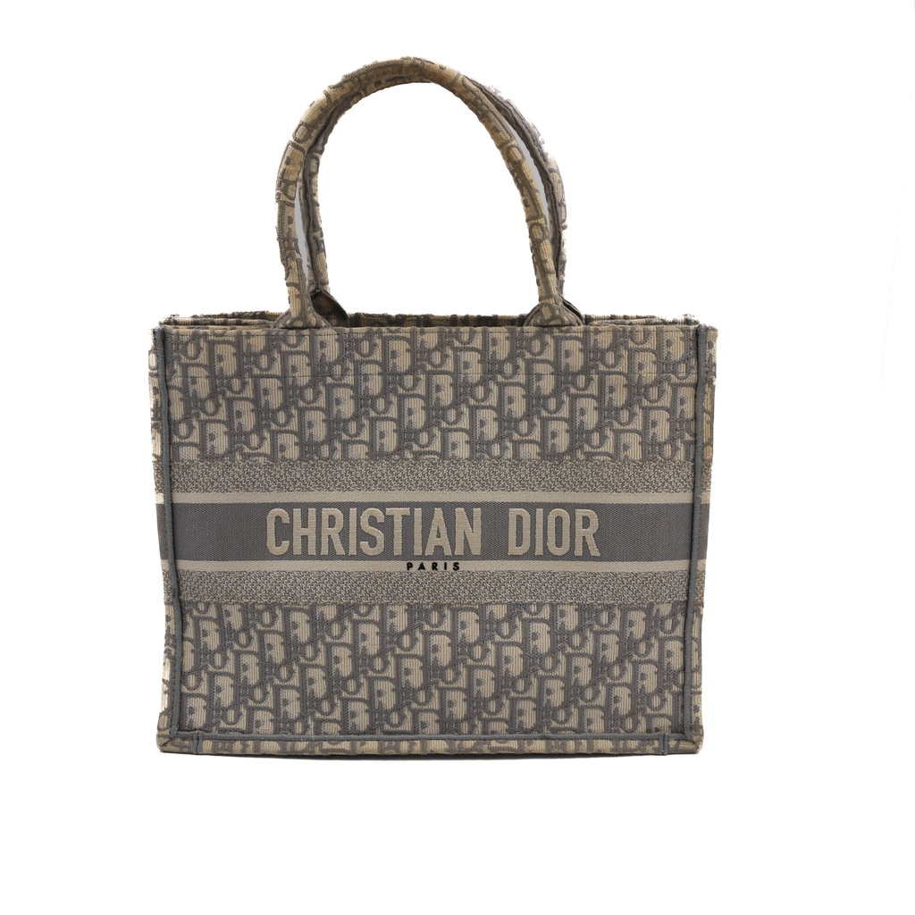 Christian Dior Oblique Medium Book Tote Grey