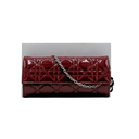 Christian Dior Patent Cannage Lady Dior Wallet On Chain