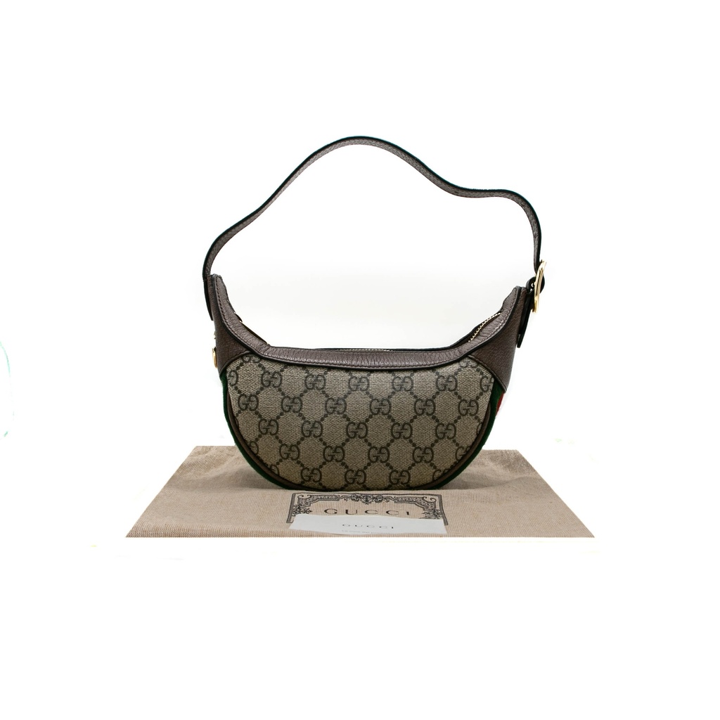 Gucci Ophidia Mini Beige And Ebony GG Supreme Canvas 658551